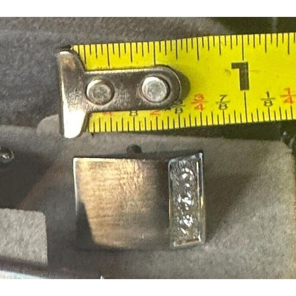 NIB Stacey Adams cufflinks Tie Clip Silver Tone Rhinestones - Picture 13 of 16